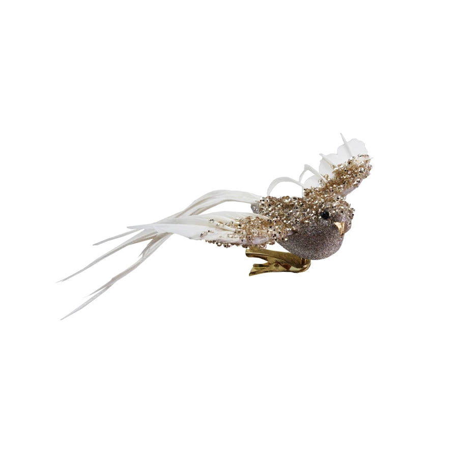 Feather Bird Clip-on Ornament - Zinnias Gift Boutique