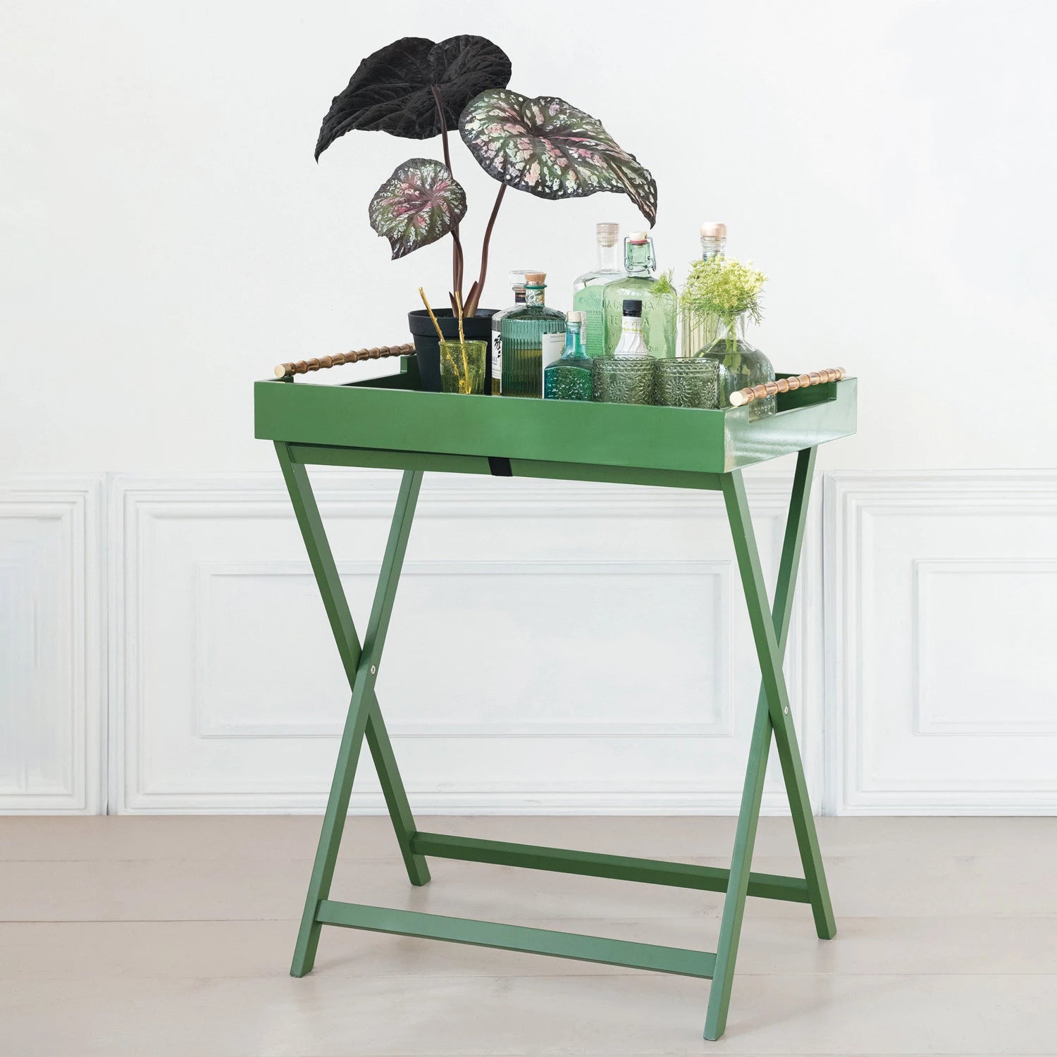 Green Folding Removable Tray - Zinnias Gift Boutique