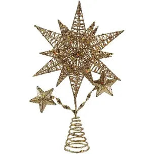 Metal Star Tree Topper with Glitter - Zinnias Gift Boutique