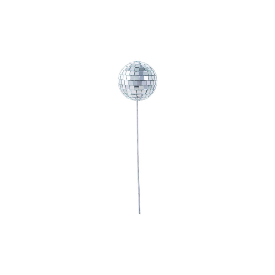 Mirrored Glass Mosaic Ball Plant Pick - Zinnias Gift Boutique