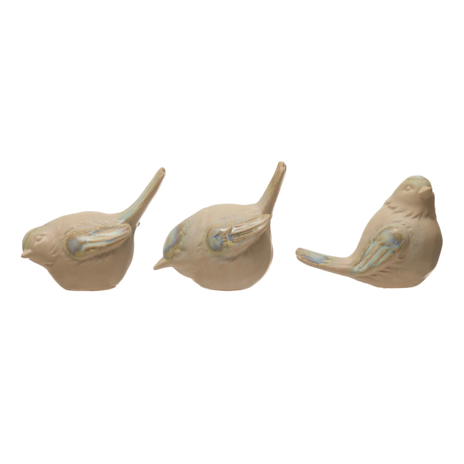 Stoneware Bird with Glaze - Zinnias Gift Boutique