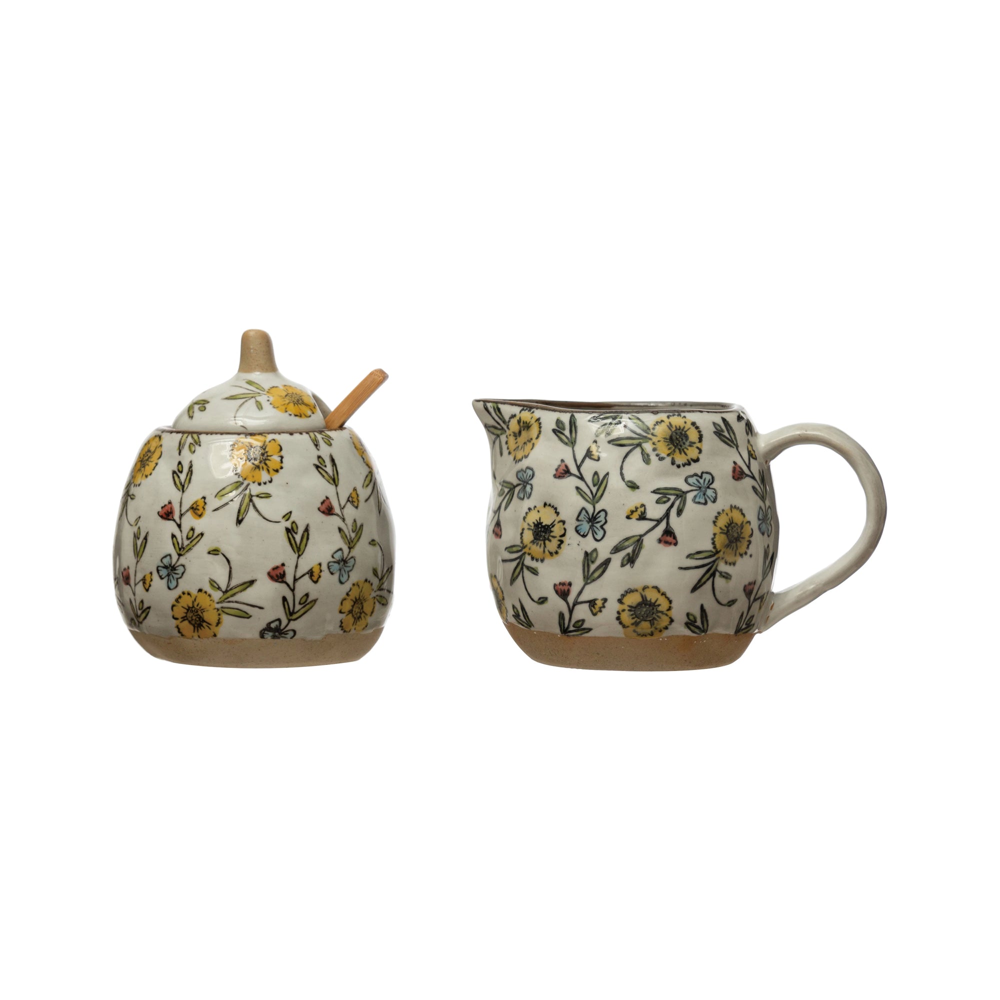 Sugar and creamer Hand-Painted - Zinnias Gift Boutique