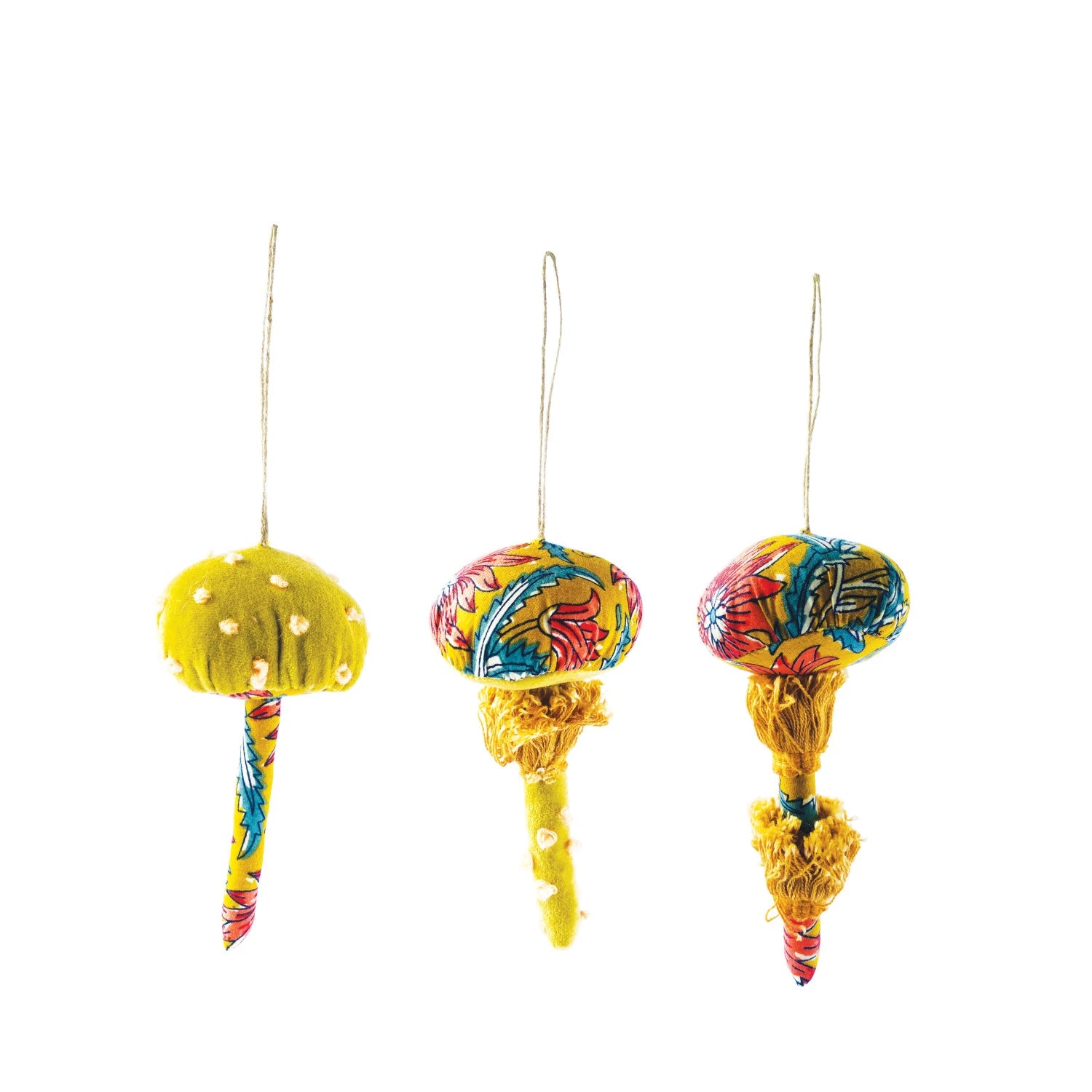 Cotton Fabric Mushroom Ornament - Zinnias Gift Boutique