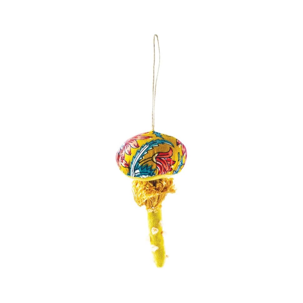 Cotton Fabric Mushroom Ornament - Zinnias Gift Boutique