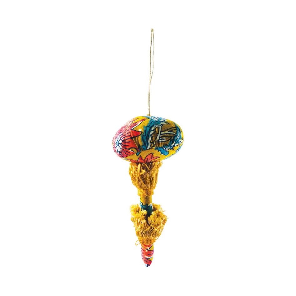 Cotton Fabric Mushroom Ornament - Zinnias Gift Boutique