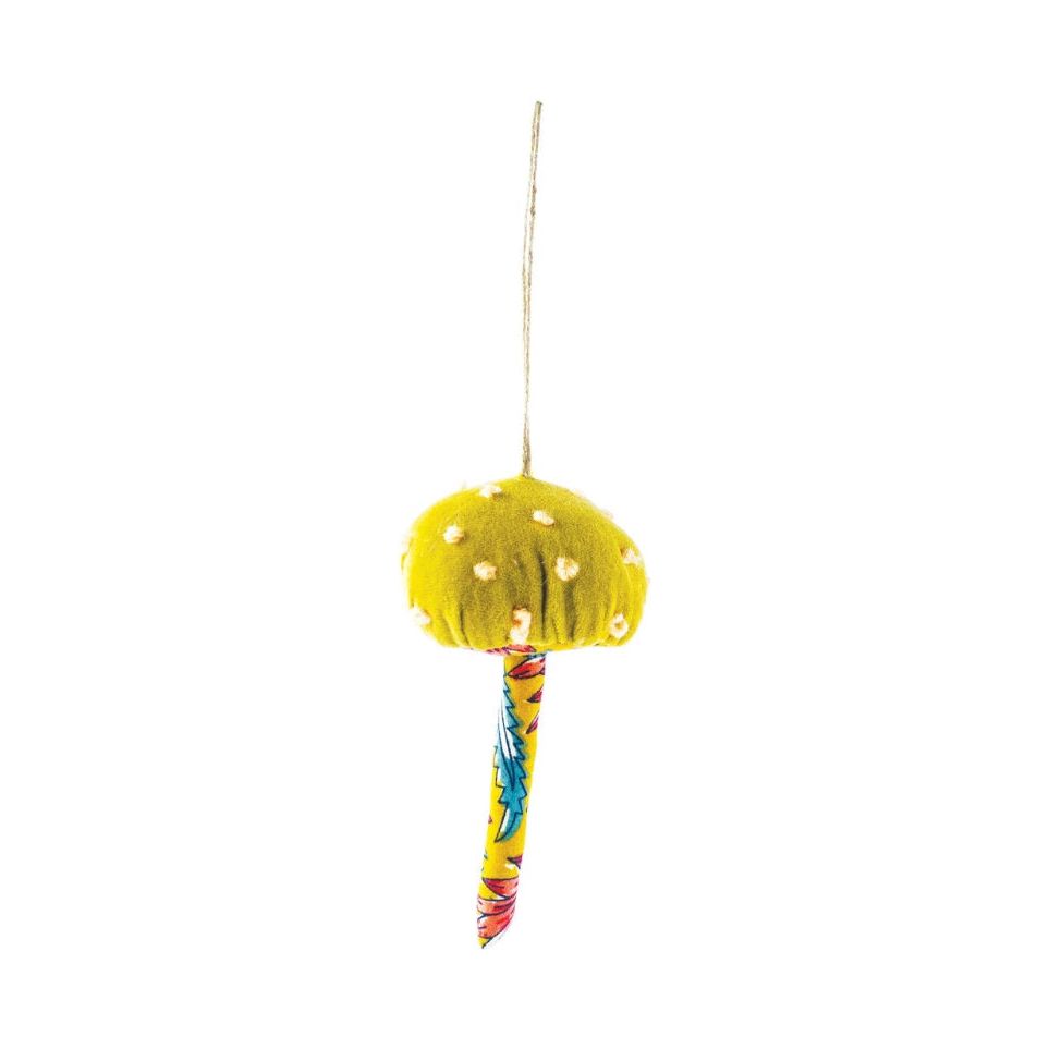 Cotton Fabric Mushroom Ornament - Zinnias Gift Boutique