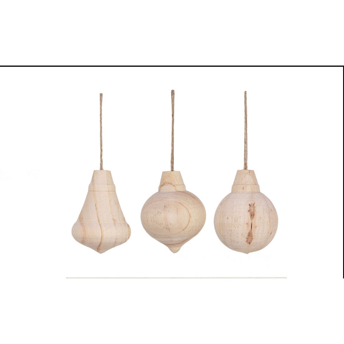 Carved Wood Ornaments - Zinnias Gift Boutique
