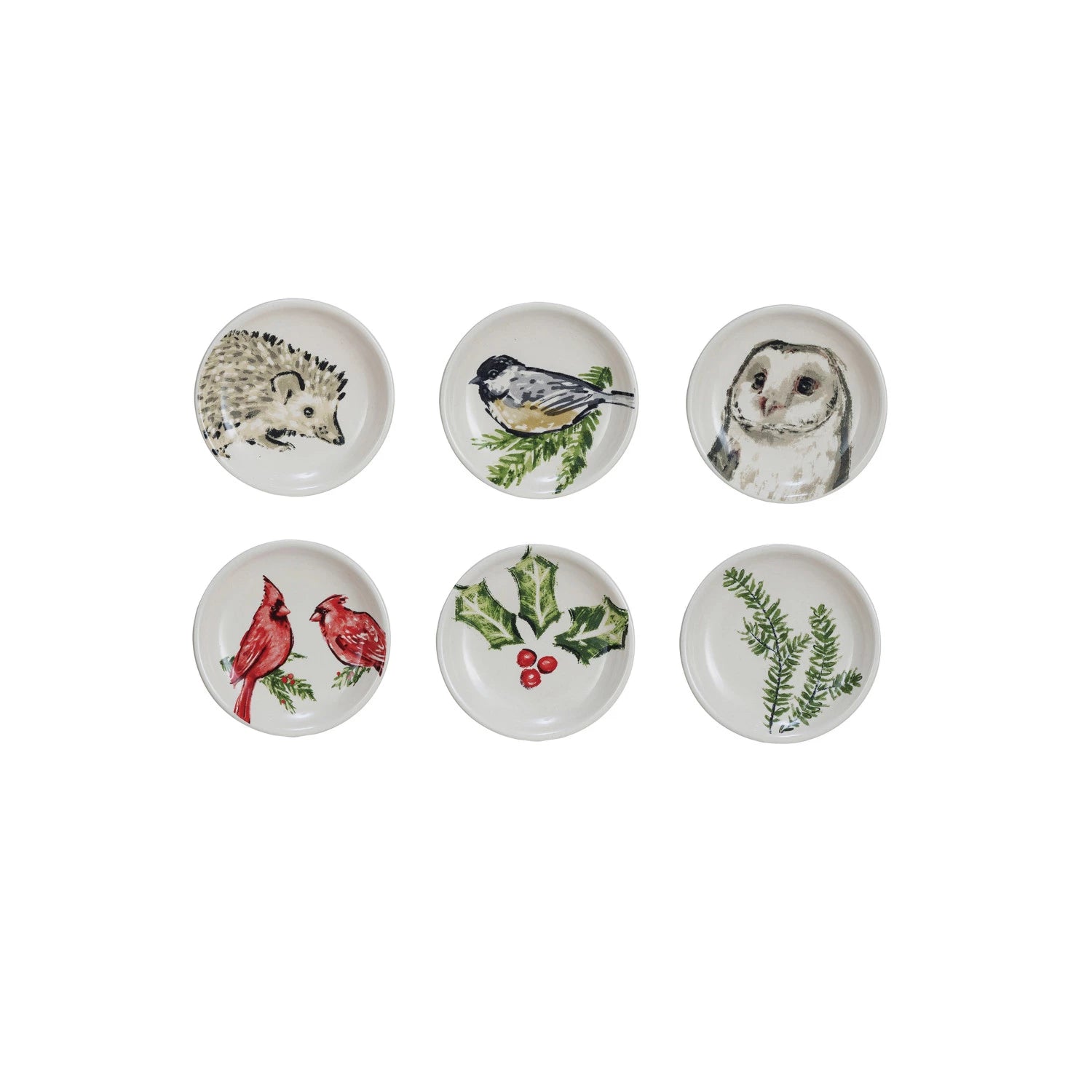 Stoneware Dish w/ Botanical/Animal - Zinnias Gift Boutique