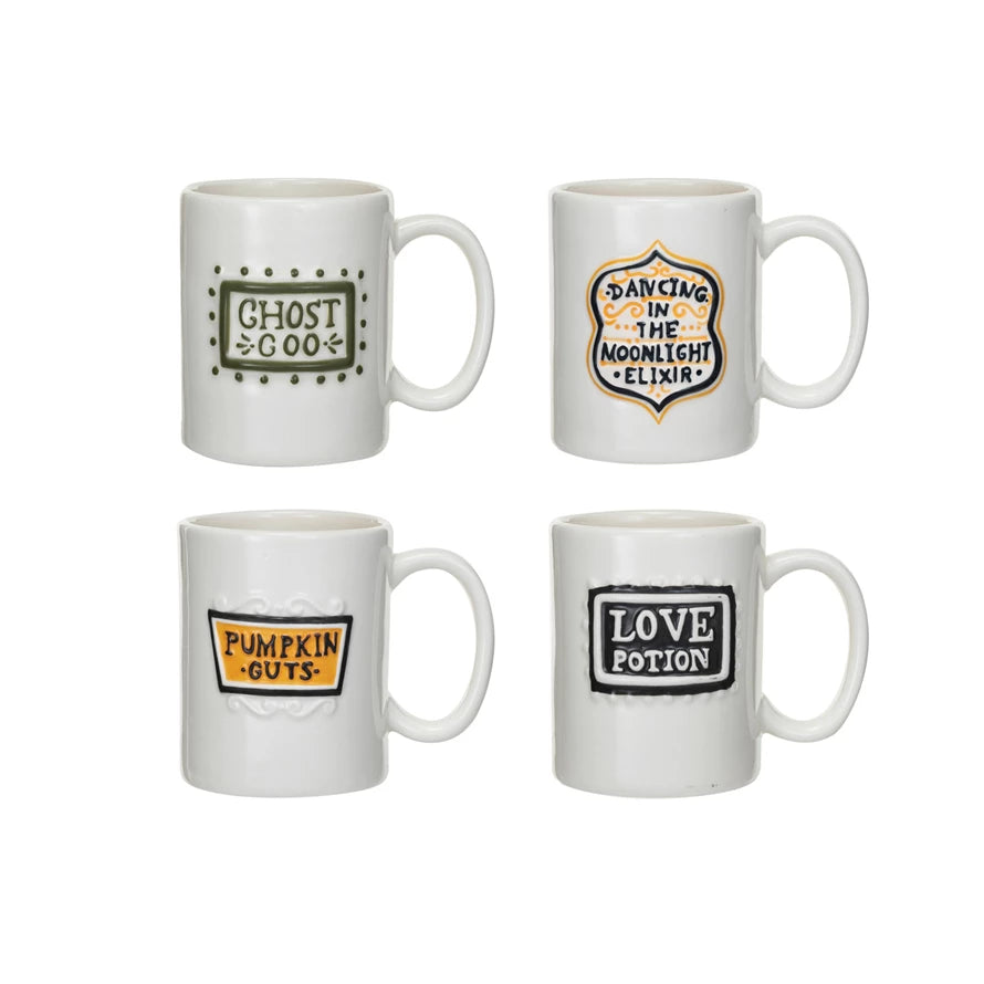 Stoneware Mug w/ Halloween Saying - Zinnias Gift Boutique