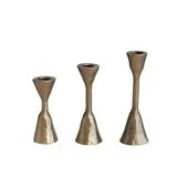 Hand-Forged Iron Taper Holders, Antique Brass Finish - Zinnias Gift Boutique