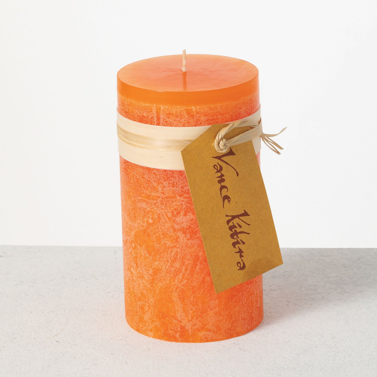 Orange Timber Pillar Candle - Zinnias Gift Boutique