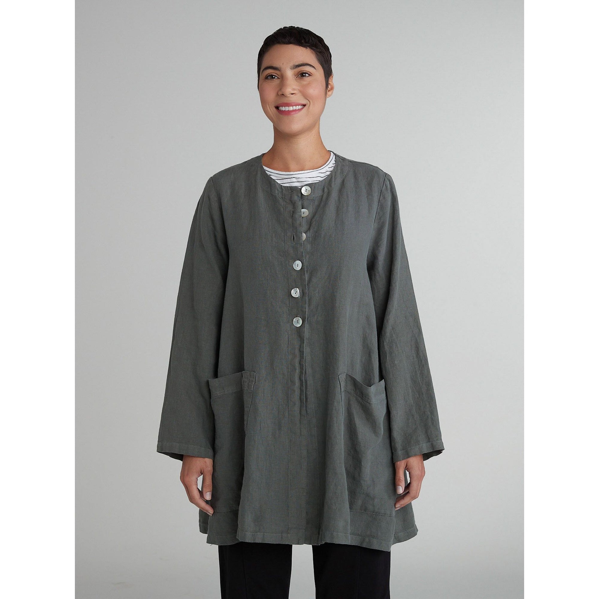Jewel Collar Coat - Clay - Zinnias Gift Boutique