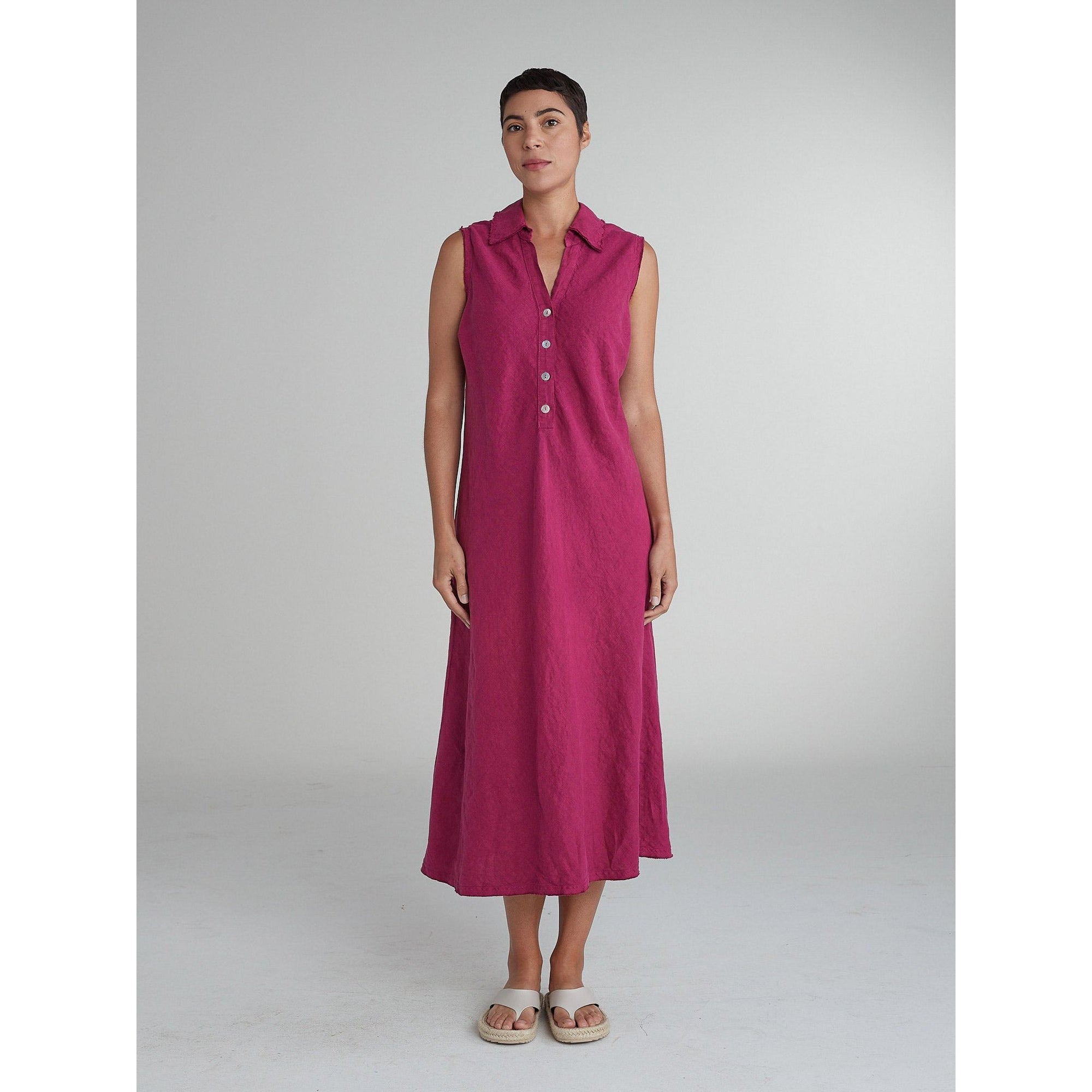 Bias Placket Dress - Solid Linen - Zinnias Gift Boutique