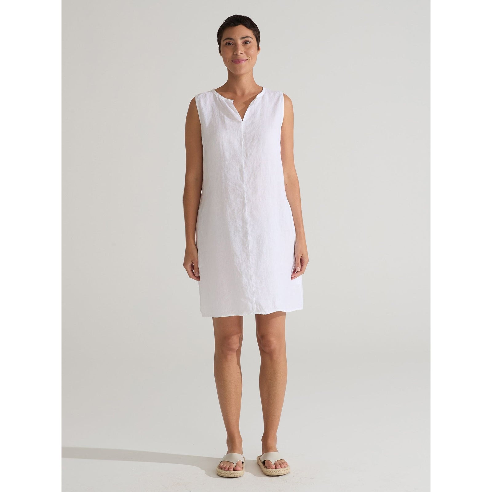 Split Neck Short Dress - Black - Zinnias Gift Boutique