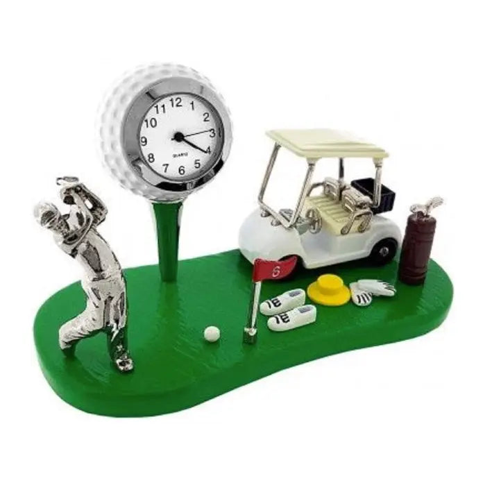 Golf Miniature Scene On Green W Golfer Cart - Zinnias Gift Boutique