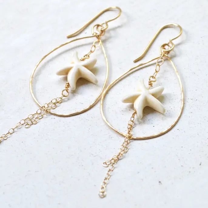 Magnesite Starfish Earrings - Zinnias Gift Boutique