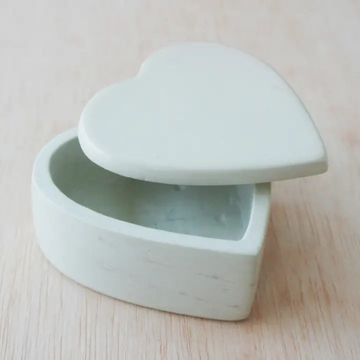 Heart Box, Natural Stone - Zinnias Gift Boutique