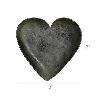 Hammered Oxidized Heart Tray - Zinnias Gift Boutique