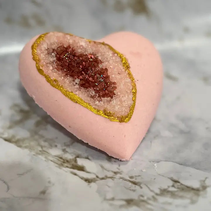 Geode Amethyst Heart Bath Bombs - Love Spell - Zinnias Gift Boutique