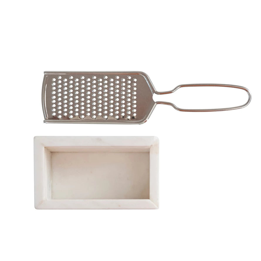 Marble and Stainless Steel Grater - Zinnias Gift Boutique