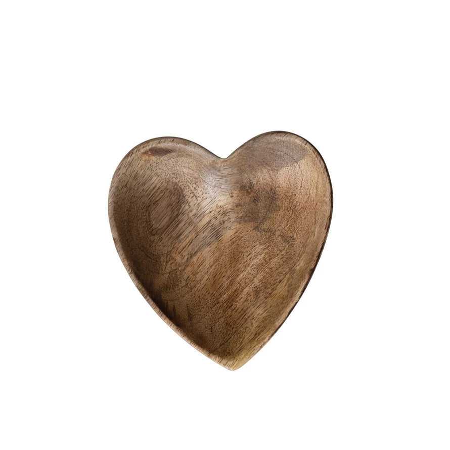 Mango Wood Heart Dish - Zinnias Gift Boutique