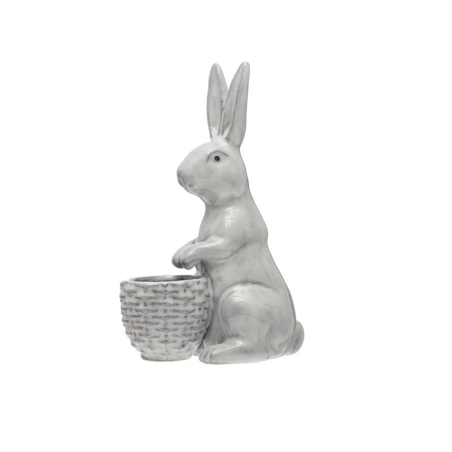 Stoneware Rabbit 8.25"H - Zinnias Gift Boutique