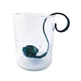 Recycled Bubble Glass Hurricane w/ Metal Votive Holder - Zinnias Gift Boutique