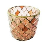 Recycled Glass Mosaic Tealight/Votive Holder Purple - Zinnias Gift Boutique