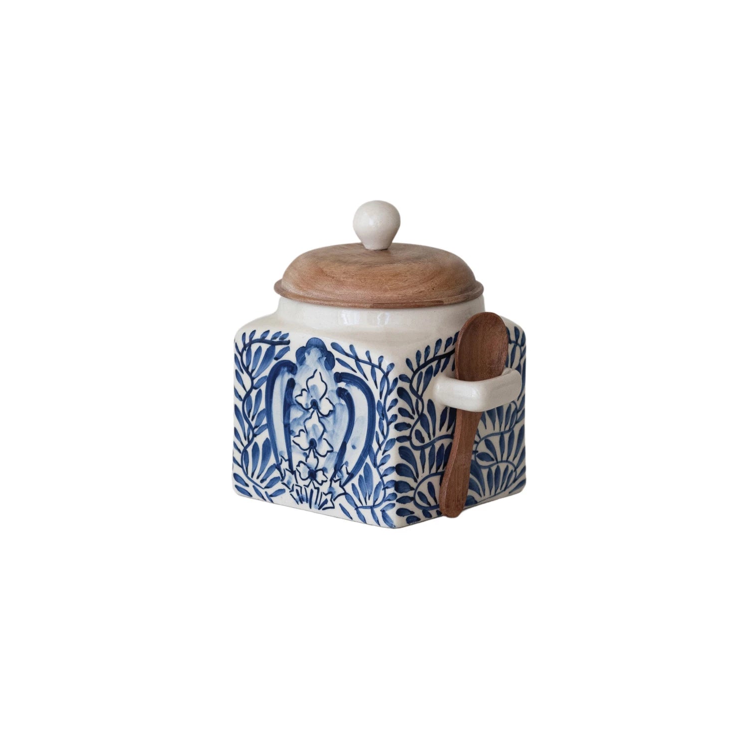 Hand-Painted  Canister w/Lid & Spoon - Zinnias Gift Boutique
