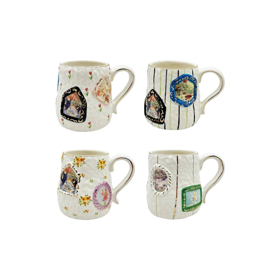 Embossed Hand-Painted Mug - Zinnias Gift Boutique
