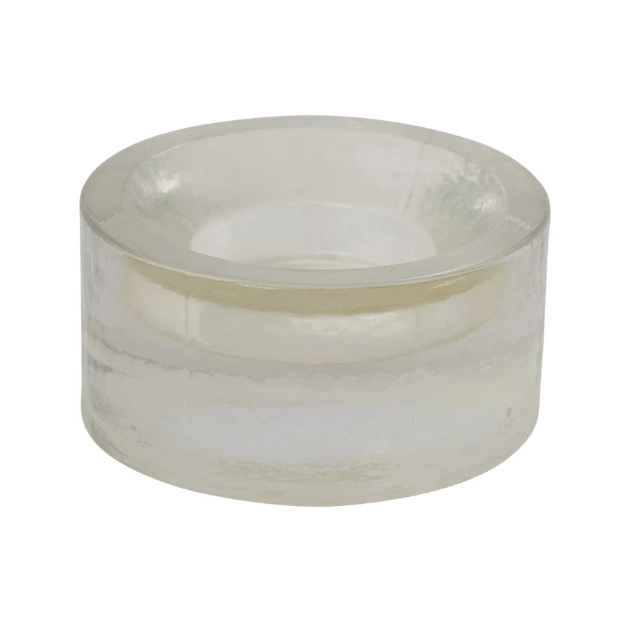 Pressed Glass Tealight Holder - Zinnias Gift Boutique