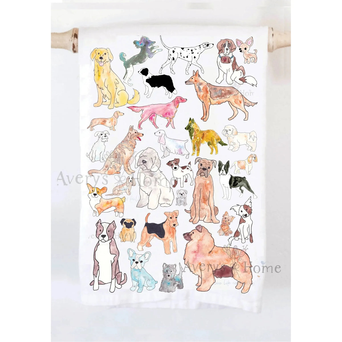 Different Dog Breeds Kitchen Dish Towel - Zinnias Gift Boutique