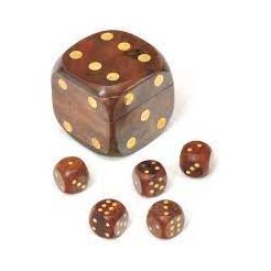 Wood 5 Dice In a Dice Box 2.5 - Zinnias Gift Boutique