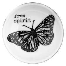 Boho B&amp;W Ring Bowl Butterfly - Zinnias Gift Boutique