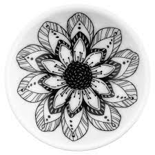 Boho B&W Ring Bowl Flower - Zinnias Gift Boutique