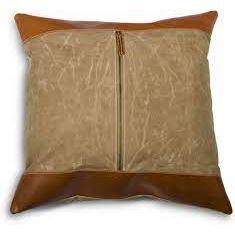 19 Inch Square Pillows w/ Leather - Zinnias Gift Boutique