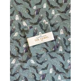 Halloween Bats and Ghosts Tea Towel - Zinnias Gift Boutique