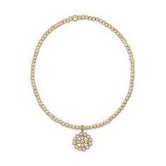 Classic Gold 2mm Bead Bracelet - Beaded Circle Cross - Zinnias Gift Boutique