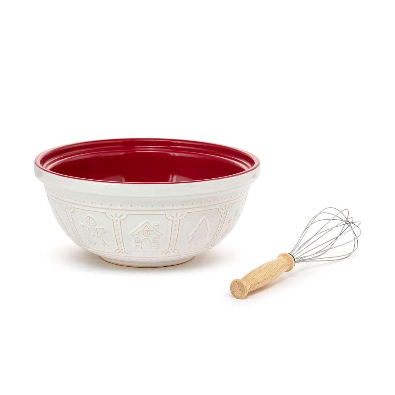 Ceramic Mixing Bowl with Whisk - Zinnias Gift Boutique