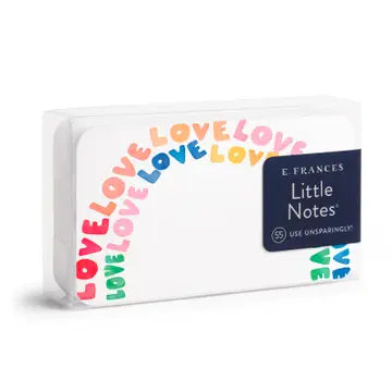 Assorted patterned paper notes from E Frances Paper featuring playful and colorful designs for journaling or crafts.