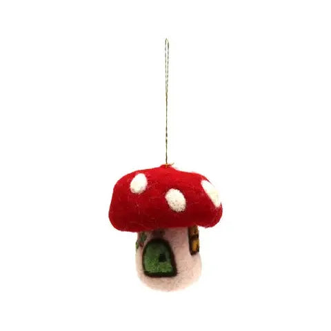Mushroom House Ornament Nepal - Zinnias Gift Boutique
