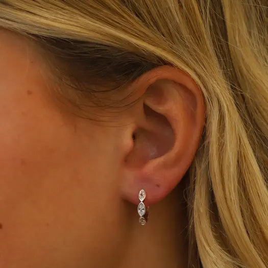 Lace and Textured Hoops Silver - Zinnias Gift Boutique