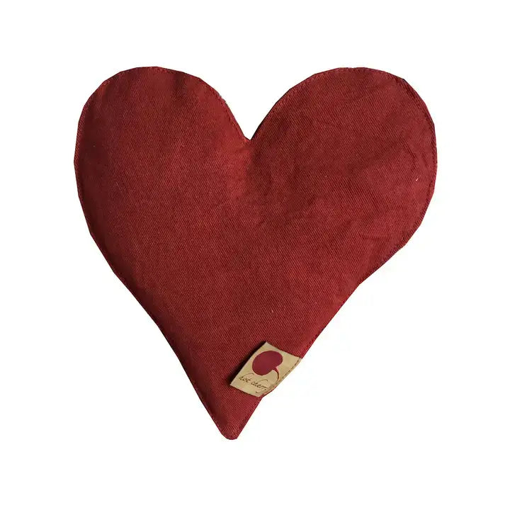 Heart-Shaped Pillow -Red Denim