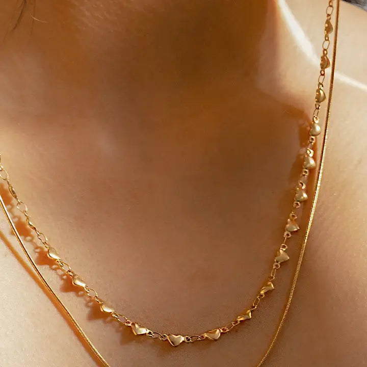 String Along Necklace - 18K Gold Plated / Stainless Steel - Zinnias Gift Boutique