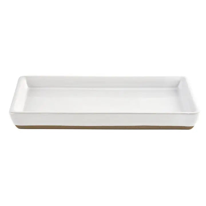 White Stoneware Tray - Zinnias Gift Boutique