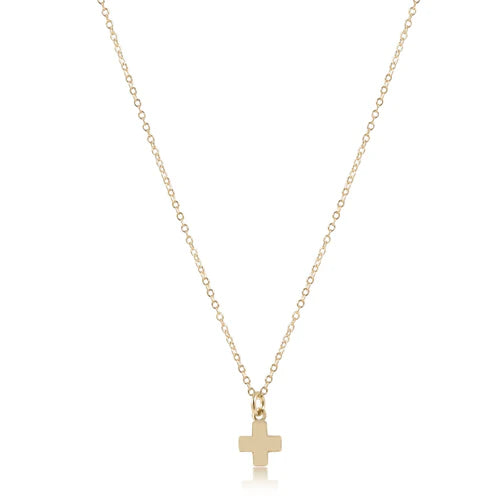 14&quot; Necklace Gold - Signature Cross Small Gold Charm - Zinnias Gift Boutique