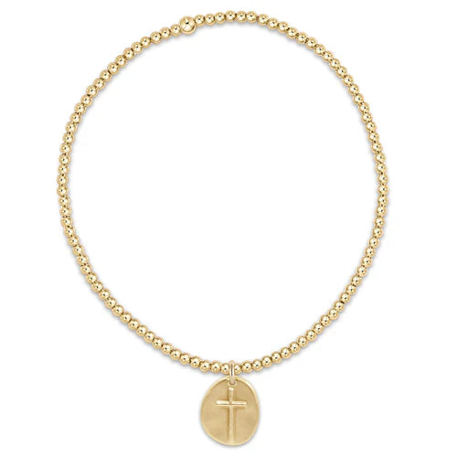 classic gold 2mm bead bracelet - inspire small gold charm - Zinnias Gift Boutique