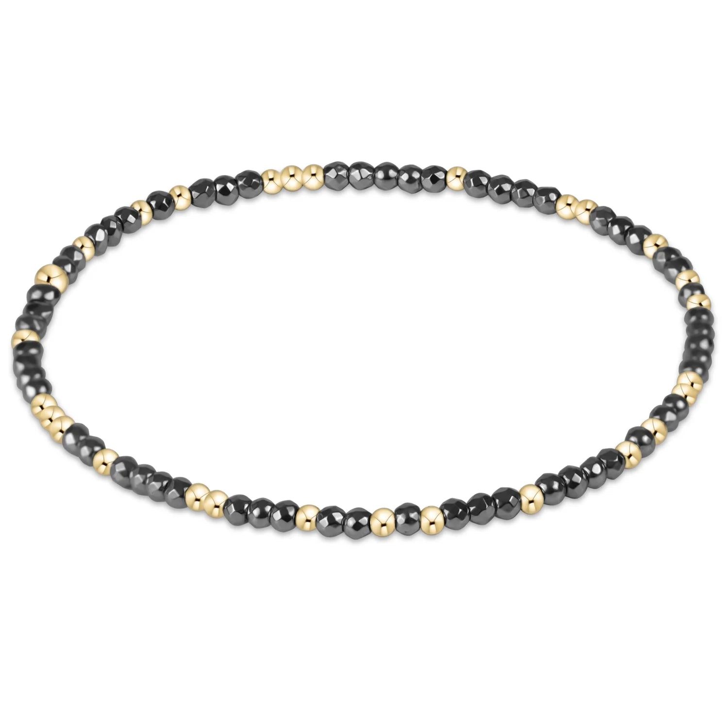 hope unwritten silver faceted hematite 2mm bead bracelet - Zinnias Gift Boutique