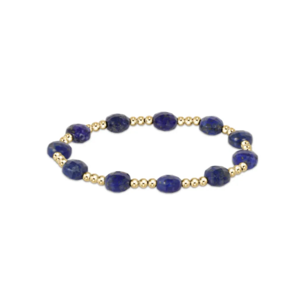 admire gold 3mm bead bracelet - lapis - Zinnias Gift Boutique