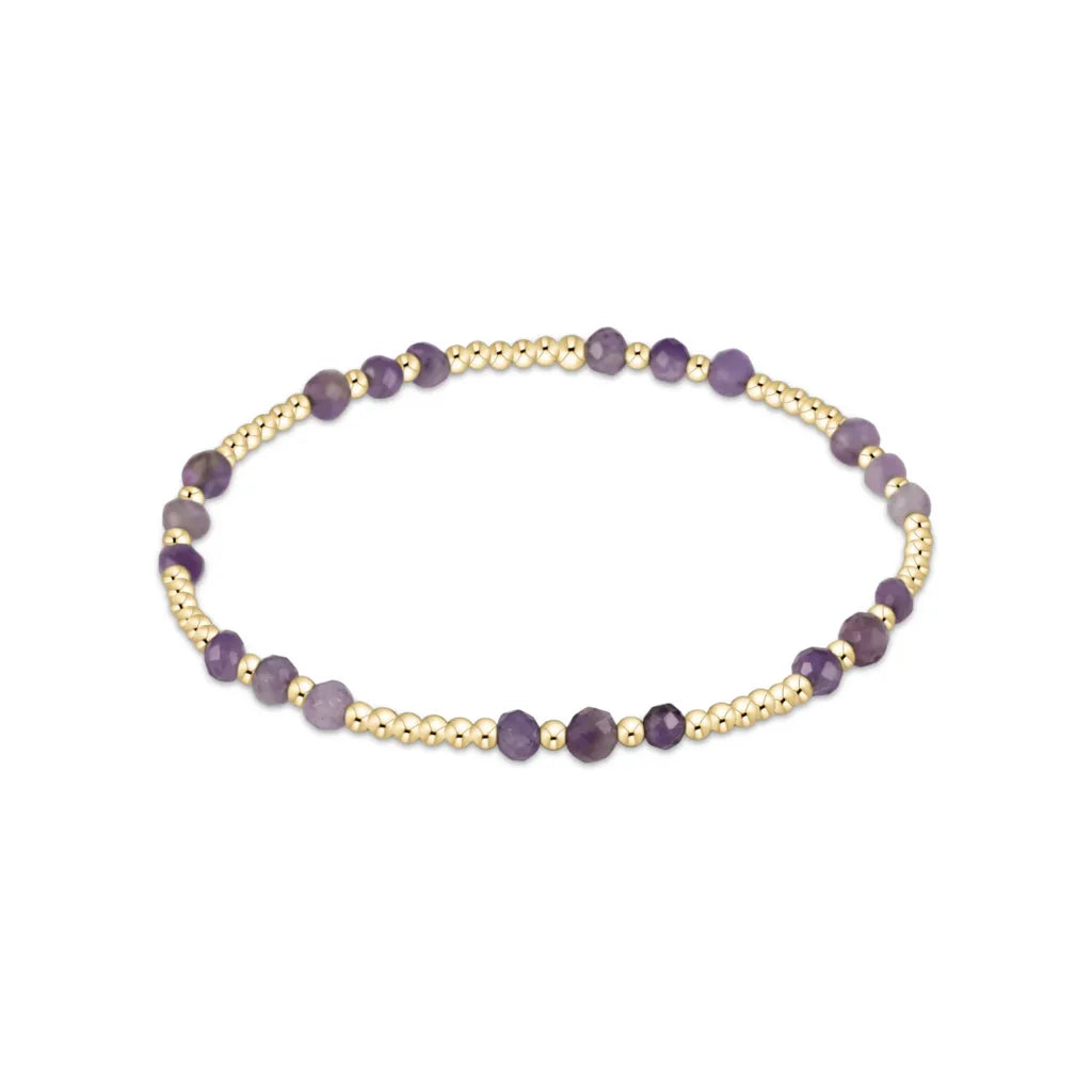 joy pattern 3mm bead bracelet - amethyst - Zinnias Gift Boutique